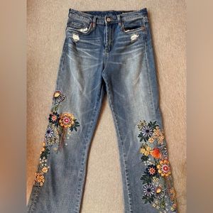 BlankNYC Embroidered Flare Jeans, size 27